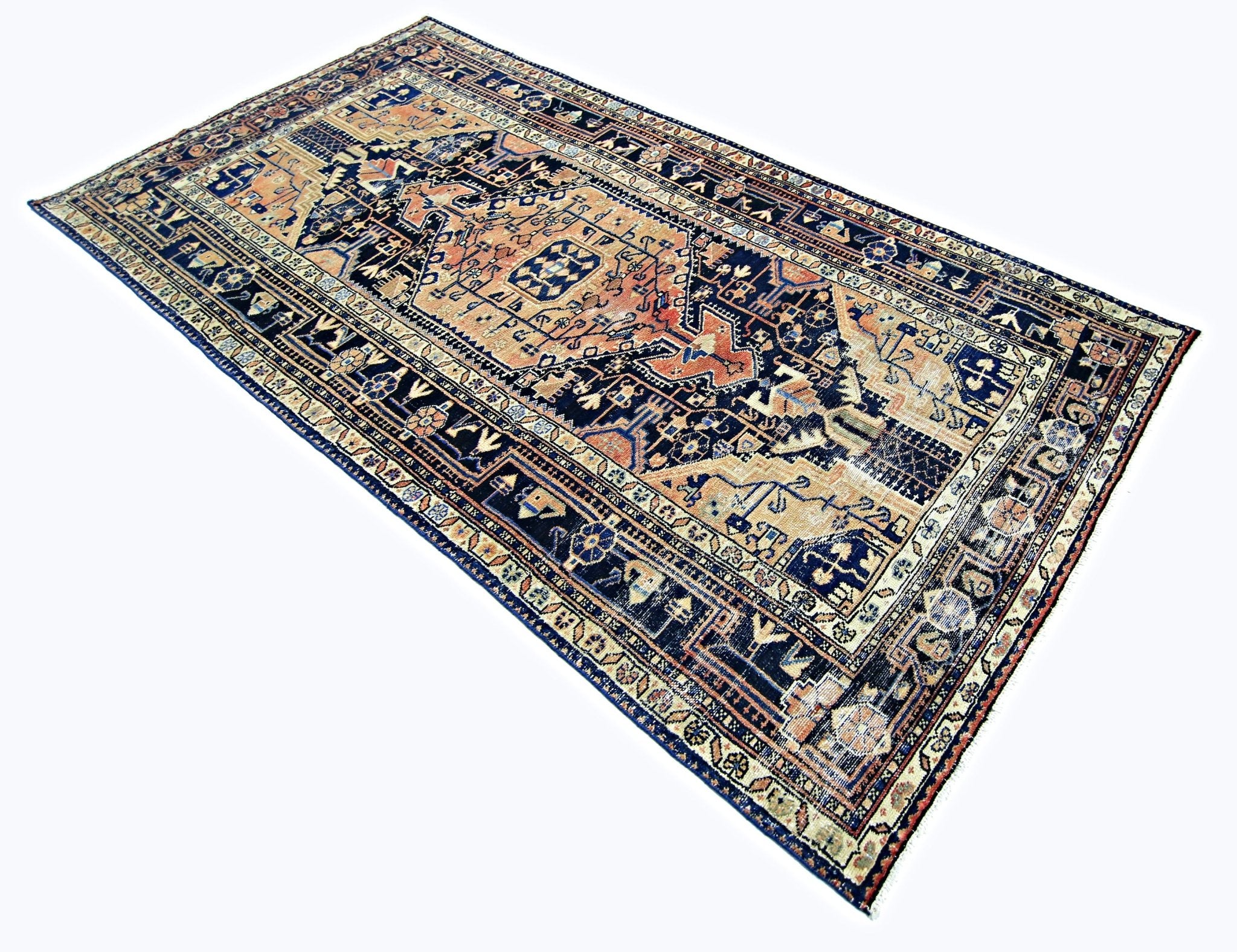 Handmade Vintage Persian Rug | 253 x 129 cm | 8'4" x 4'3" - Najaf Rugs & Textile