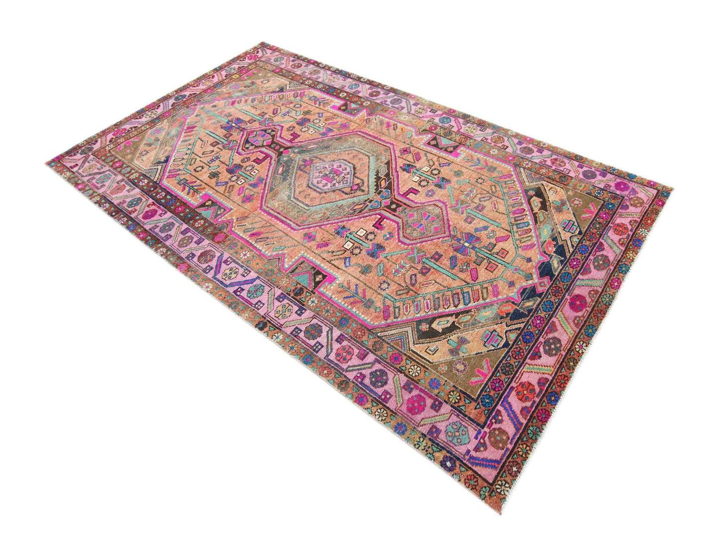 Handmade Vintage Persian Rug | 253 x 146 cm | 8'4" x 4'9" - Najaf Rugs & Textile
