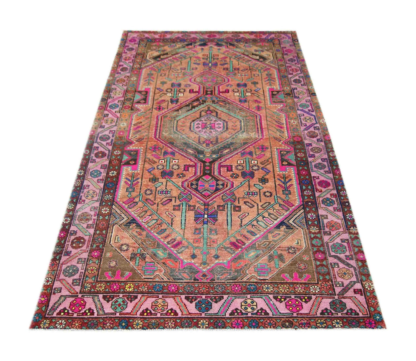 Handmade Vintage Persian Rug | 253 x 146 cm | 8'4" x 4'9" - Najaf Rugs & Textile