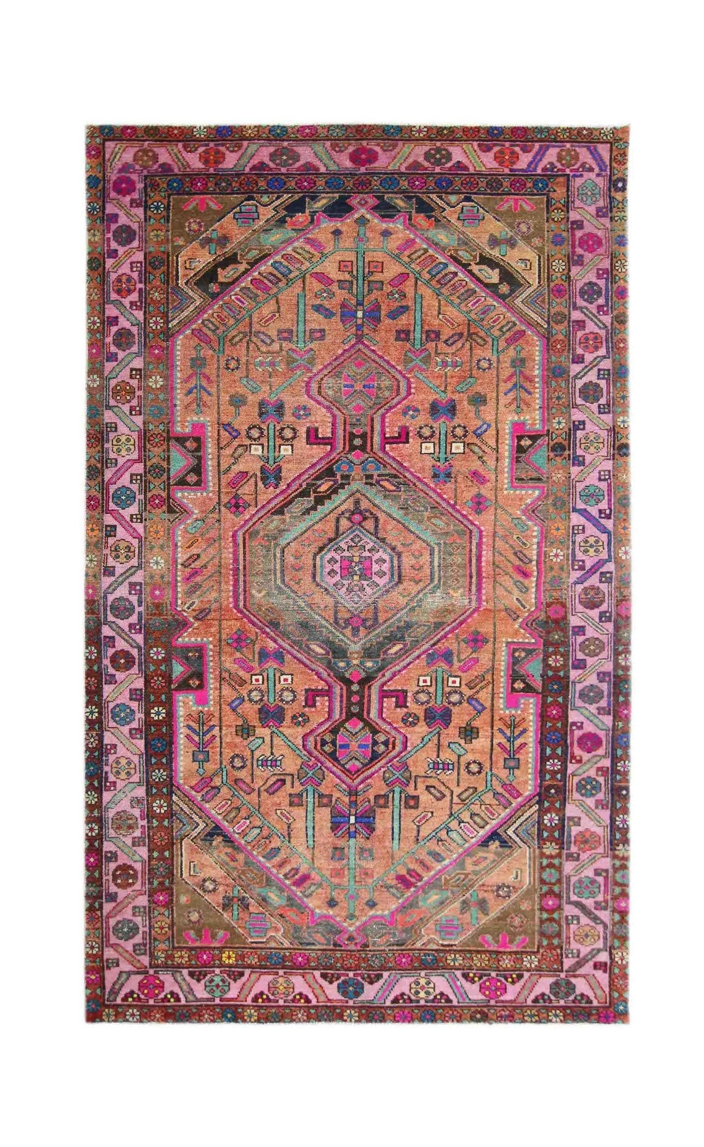 Handmade Vintage Persian Rug | 253 x 146 cm | 8'4" x 4'9" - Najaf Rugs & Textile