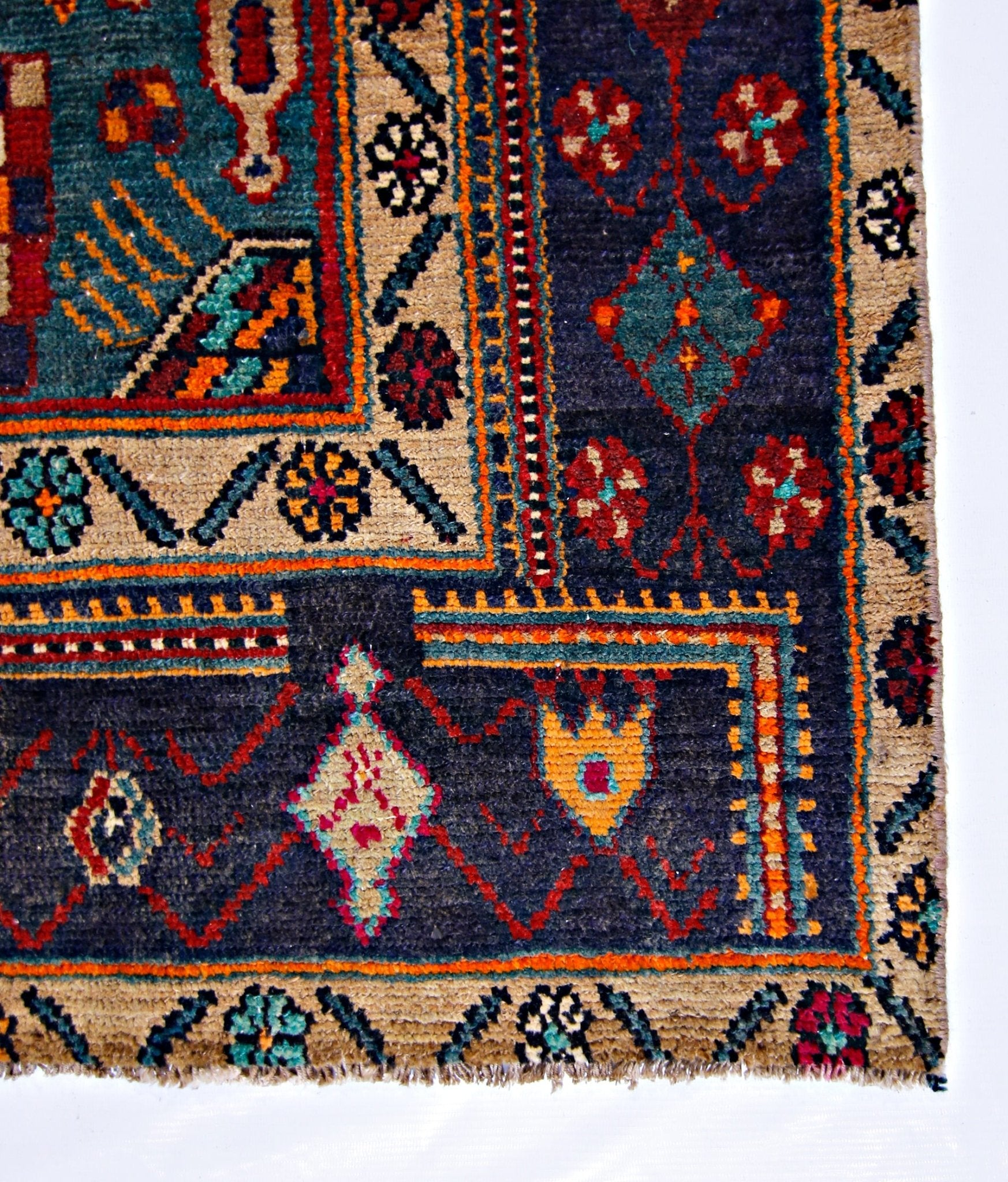 Handmade Vintage Persian Rug | 263 x 142 cm | 8'8" x 4'8" - Najaf Rugs & Textile