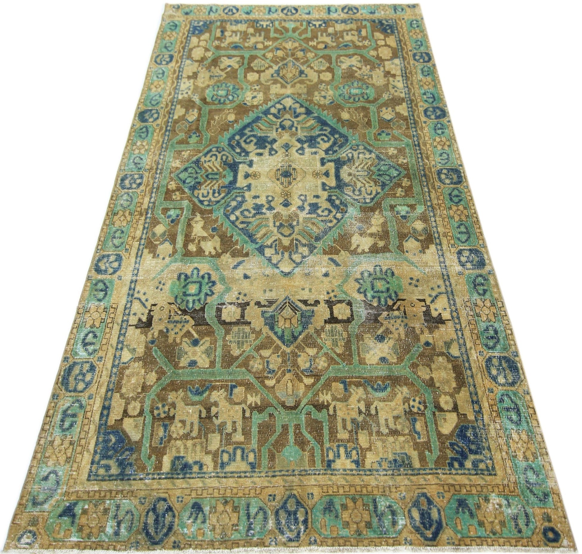 Handmade Vintage Persian Rug | 278 x 158 cm | 9'1" x 5'2" - Najaf Rugs & Textile