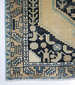 Handmade Vintage Persian Hallway Runner | 197 x 98 cm | 6'6" x 3'2" - Najaf Rugs & Textile