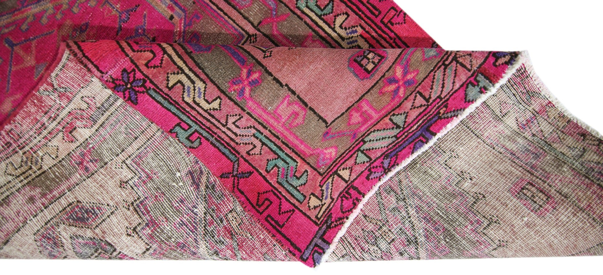 Handmade Vintage Persian Hallway Runner | 290 x 107 cm | 9'6" x 3'6" - Najaf Rugs & Textile