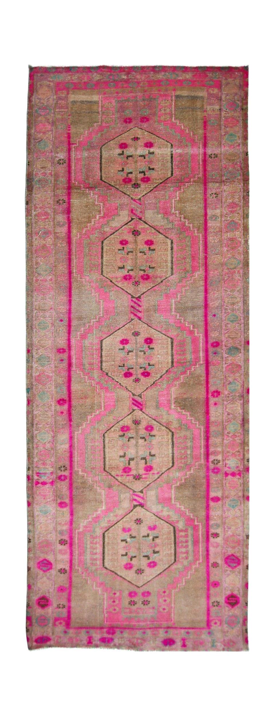 Handmade Vintage Persian Hallway Runner | 293 x 110 cm | 9'8" x 3'7" - Najaf Rugs & Textile