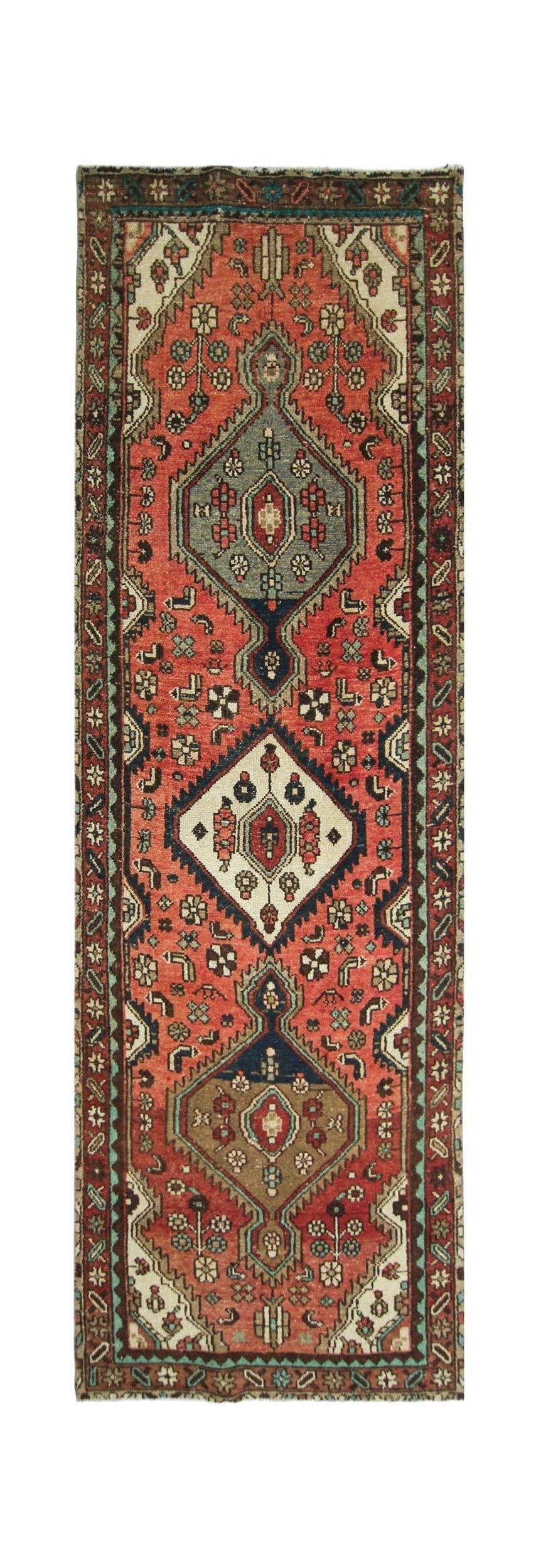 Handmade Vintage Persian Hallway Runner | 295 x 94 cm | 9'8" x 3'1" - Najaf Rugs & Textile