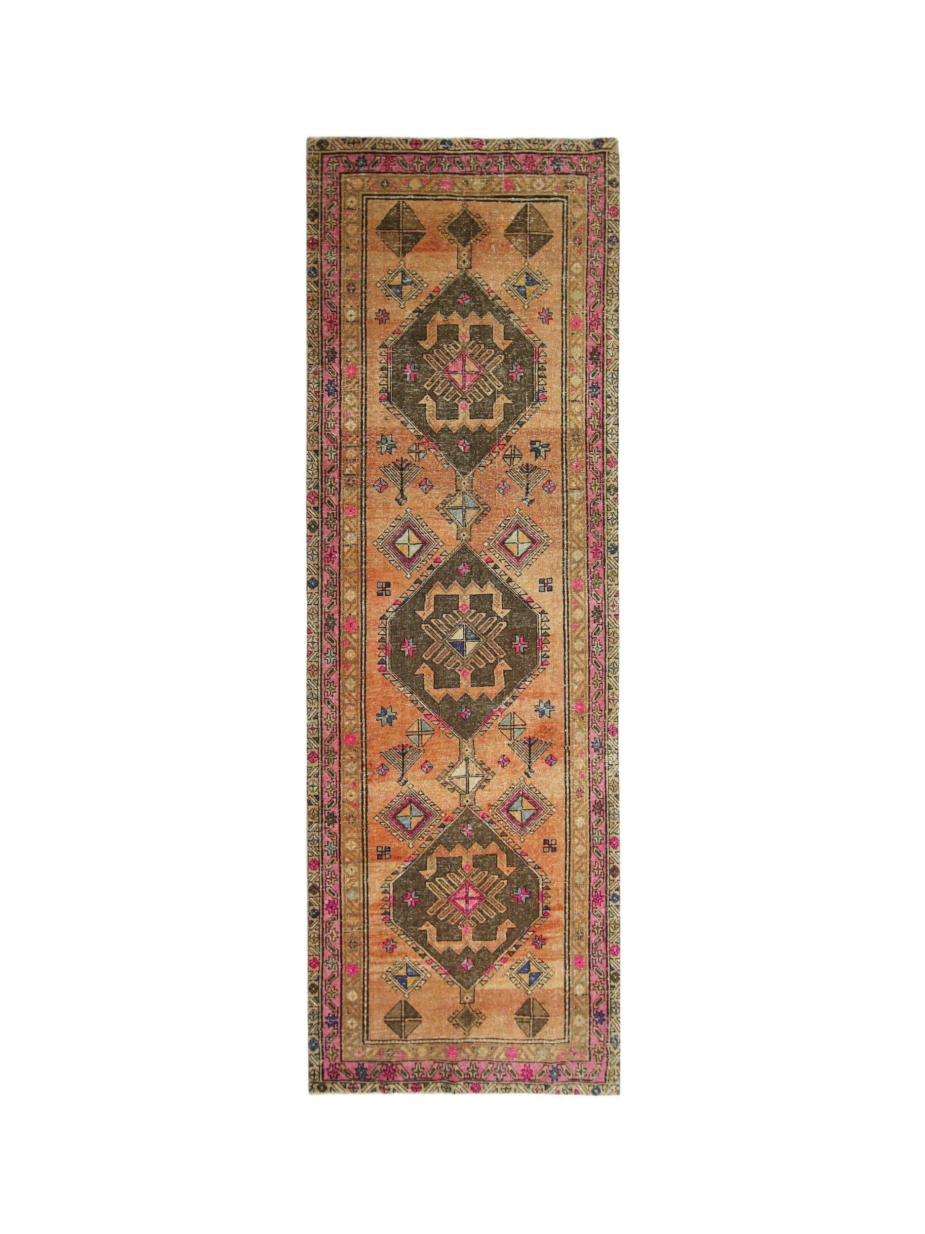 Handmade Vintage Persian Hallway Runner | 336 x 109 cm | 11' x 3'7" - Najaf Rugs & Textile