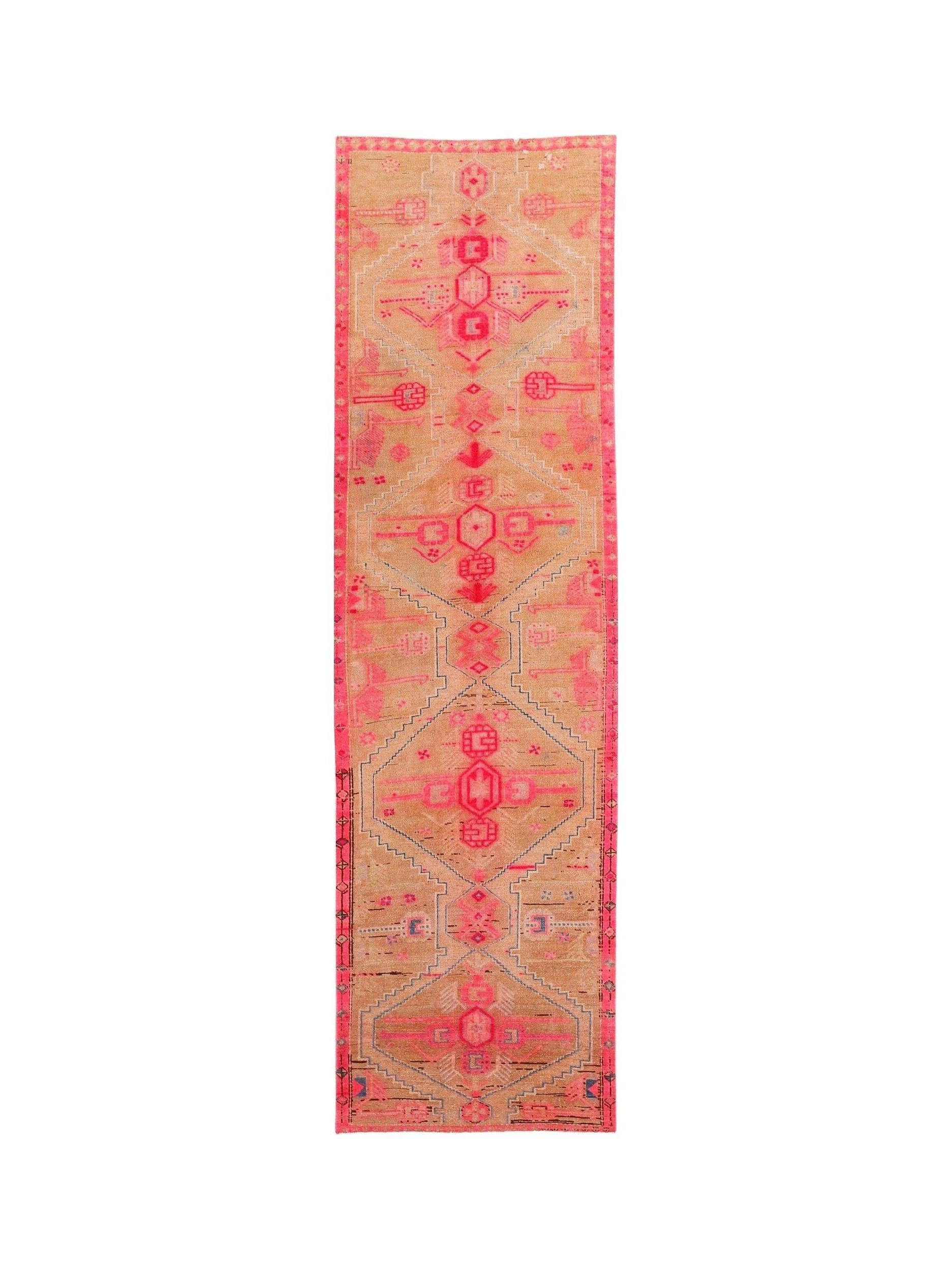 Handmade Vintage Persian Hallway Runner | 367 x 105 cm | 12'1" x 3'5" - Najaf Rugs & Textile