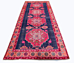 Handmade Vintage Persian Hallway Runner | 390 x 147 cm | 12'10" x 4'10" - Najaf Rugs & Textile