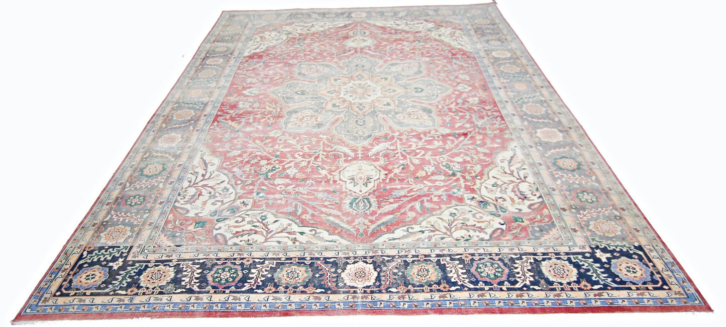 Handmade Vintage Persian Heriz Ahar Rug | 330 x 258 cm | 10'10" x 8'3" - Najaf Rugs & Textile