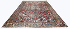 Handmade Vintage Persian Heriz Rug | 344 x 262 cm | 11'6" x 8'7" - Najaf Rugs & Textile