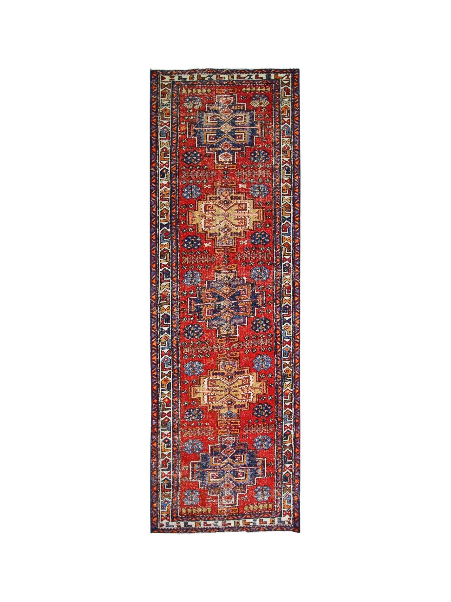 Handmade Vintage Persian Hallway Runner | 286 x 95 cm | 9'5" x 3'1" - Najaf Rugs & Textile
