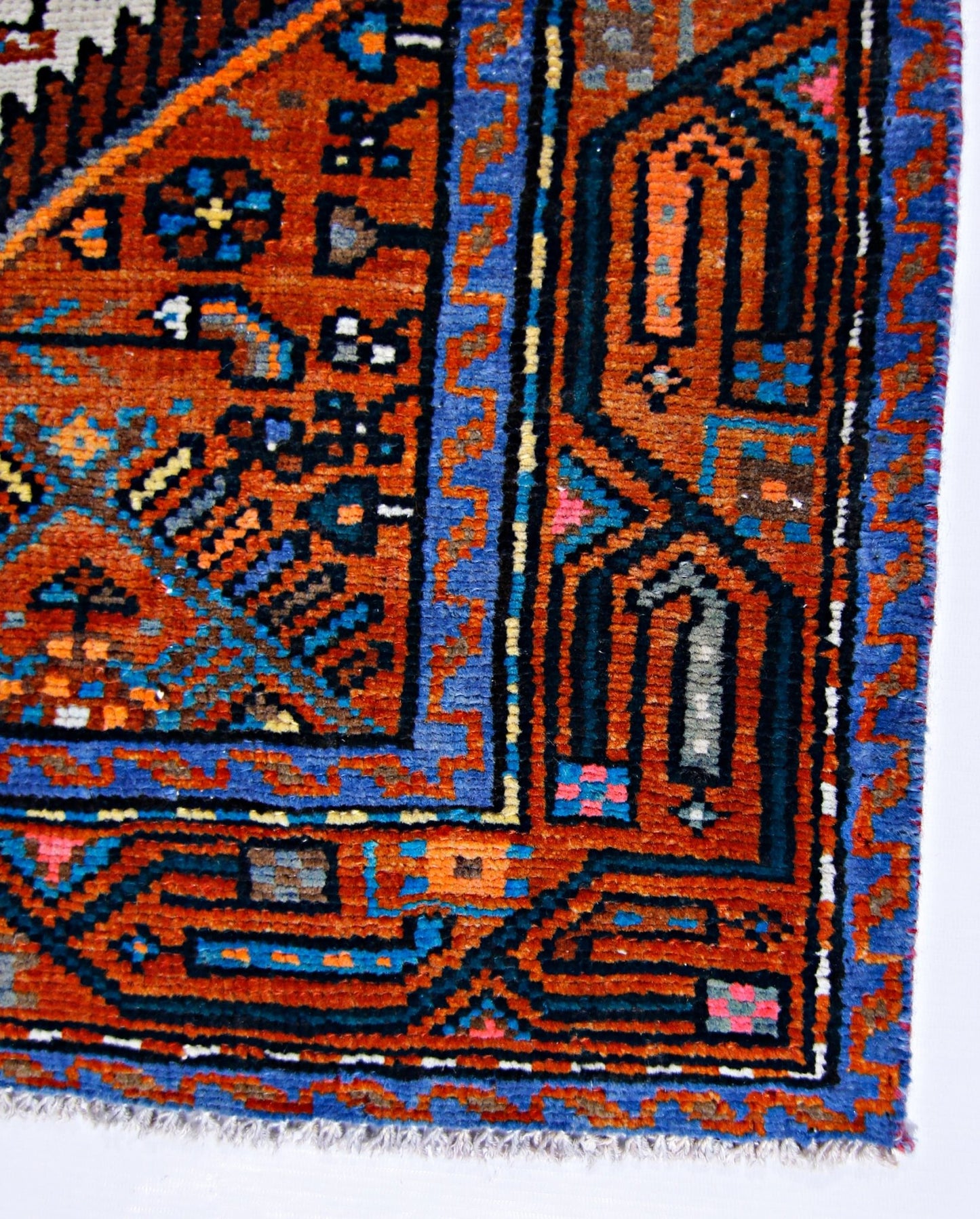Handmade Vintage Persian Hamadan Rug | 154 x 108 cm | 5'1" x 3'6" - Najaf Rugs & Textile