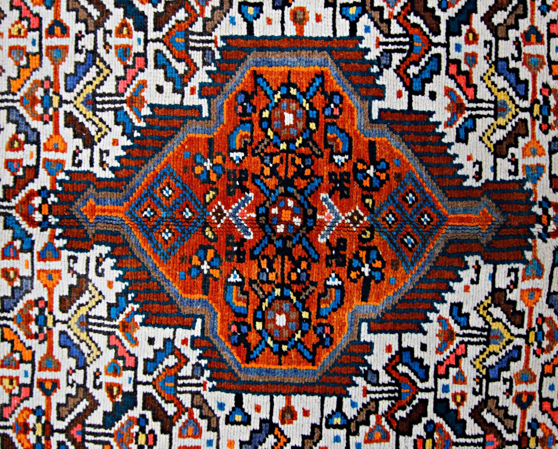 Handmade Vintage Persian Hamadan Rug | 154 x 108 cm | 5'1" x 3'6" - Najaf Rugs & Textile