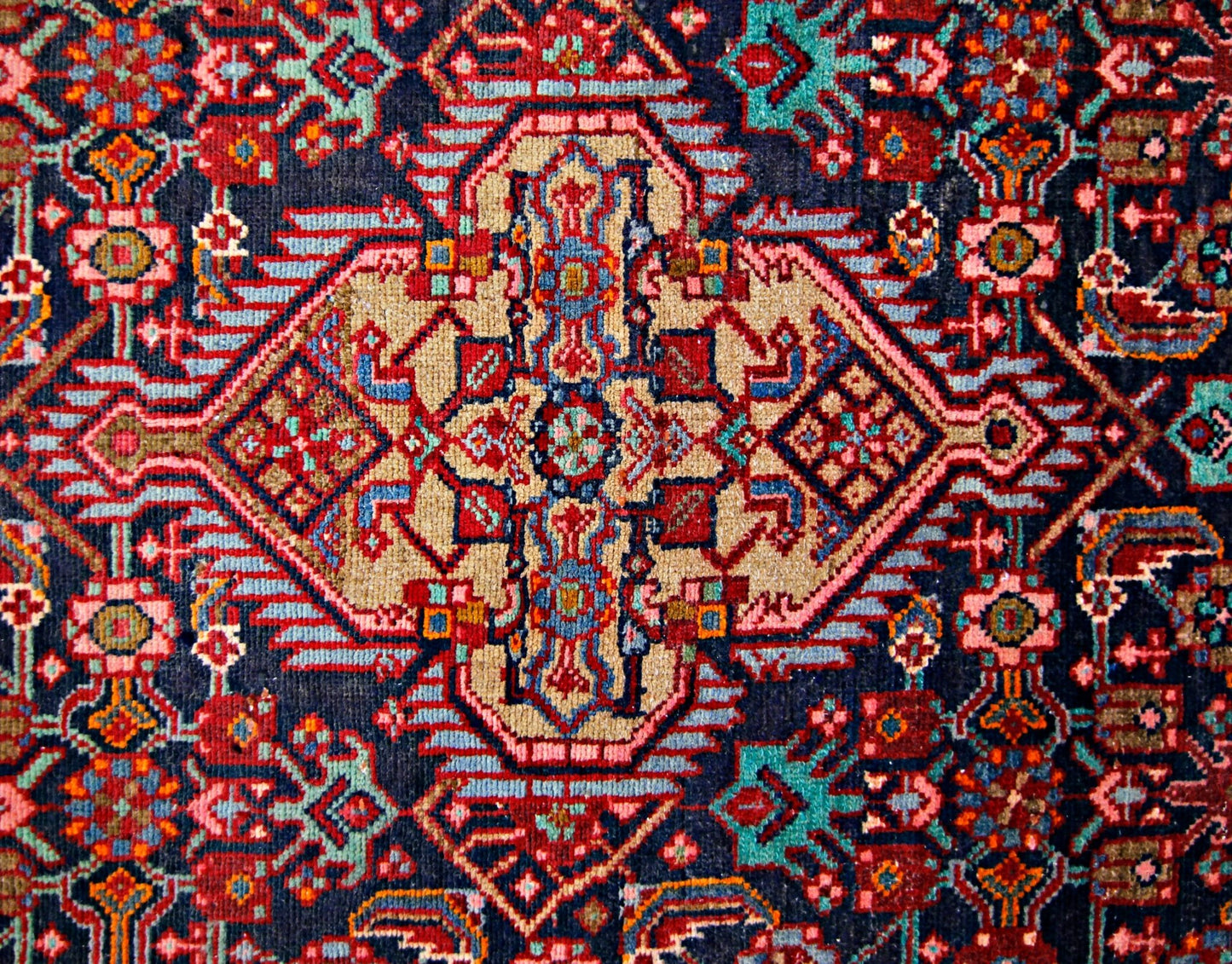 Handmade Vintage Persian Hossainabad Rug | 159 x 98 cm | 5'3" x 3'3" - Najaf Rugs & Textile