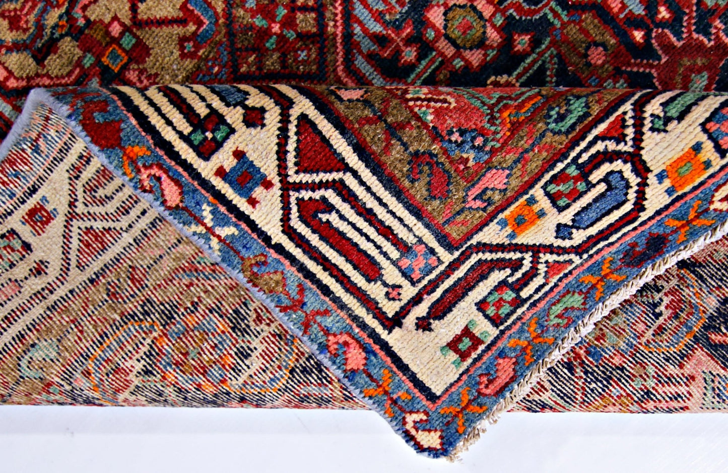 Handmade Vintage Persian Hossainabad Rug | 159 x 98 cm | 5'3" x 3'3" - Najaf Rugs & Textile