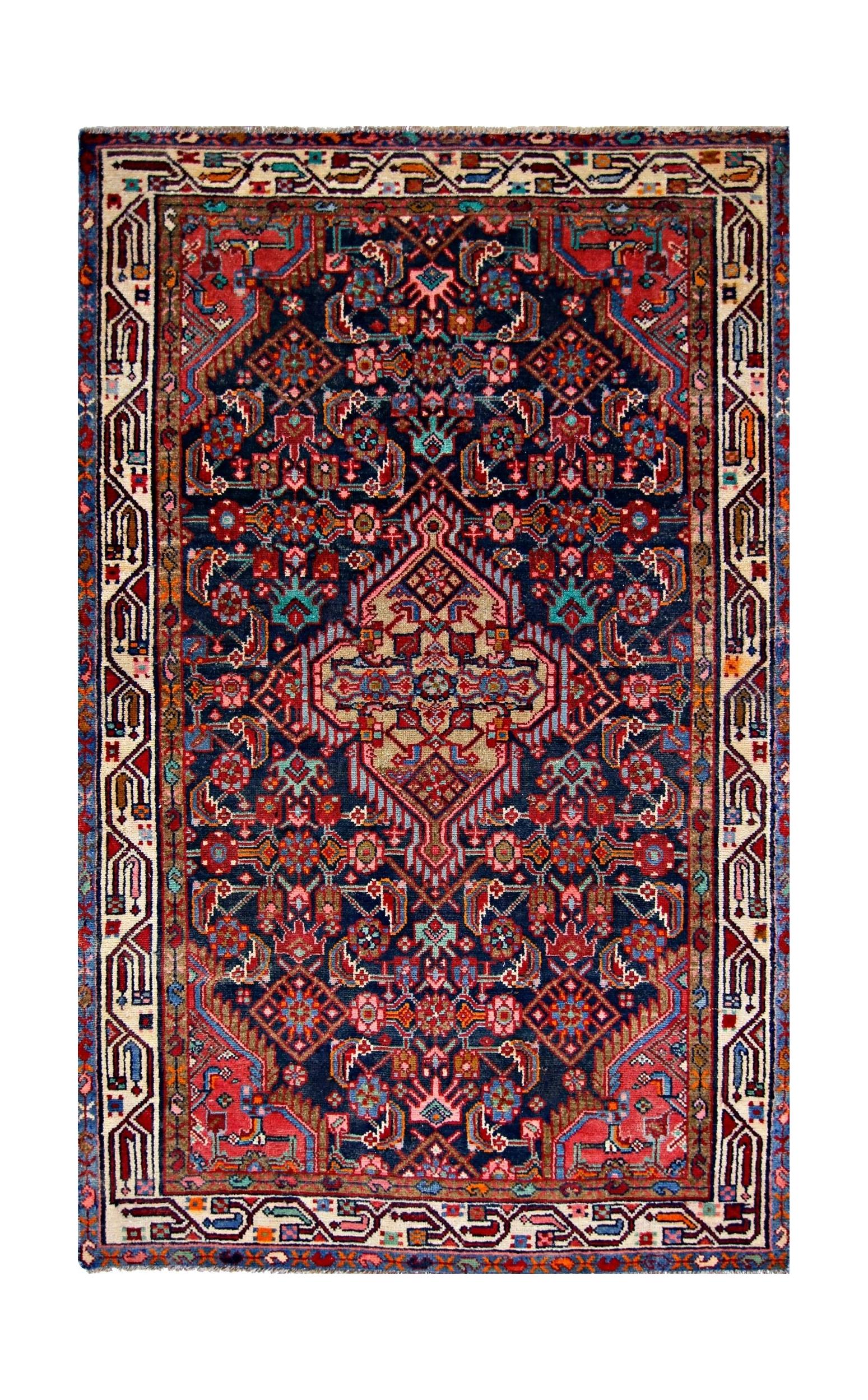 Vintage Persian Hossainabad Rug