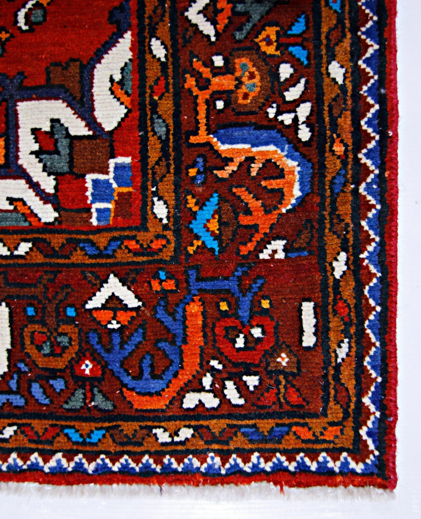 Handmade Vintage Persian Hamadan Rug | 165 x 103 cm | 5'5" x 3'5" - Najaf Rugs & Textile