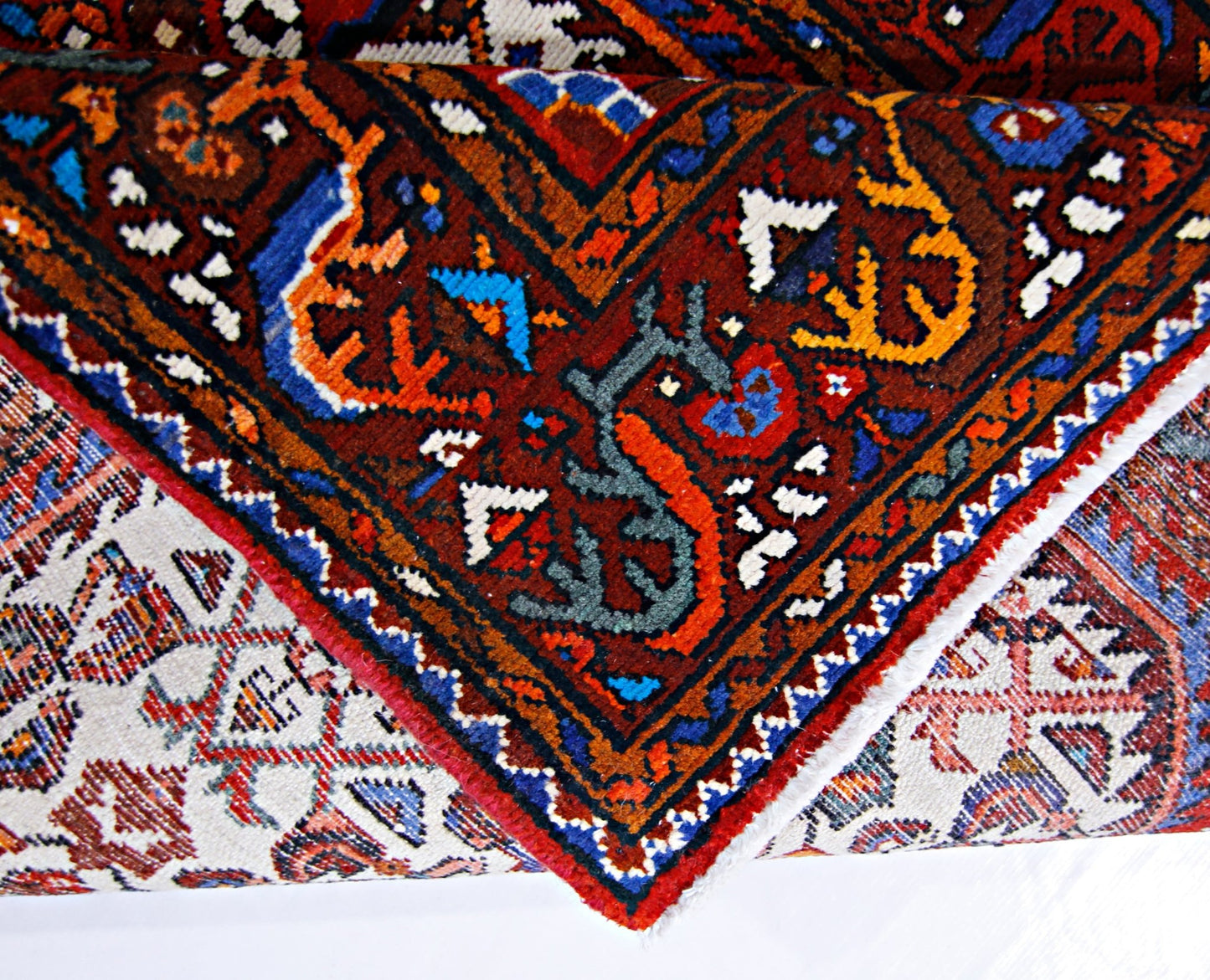 Handmade Vintage Persian Hamadan Rug | 165 x 103 cm | 5'5" x 3'5" - Najaf Rugs & Textile