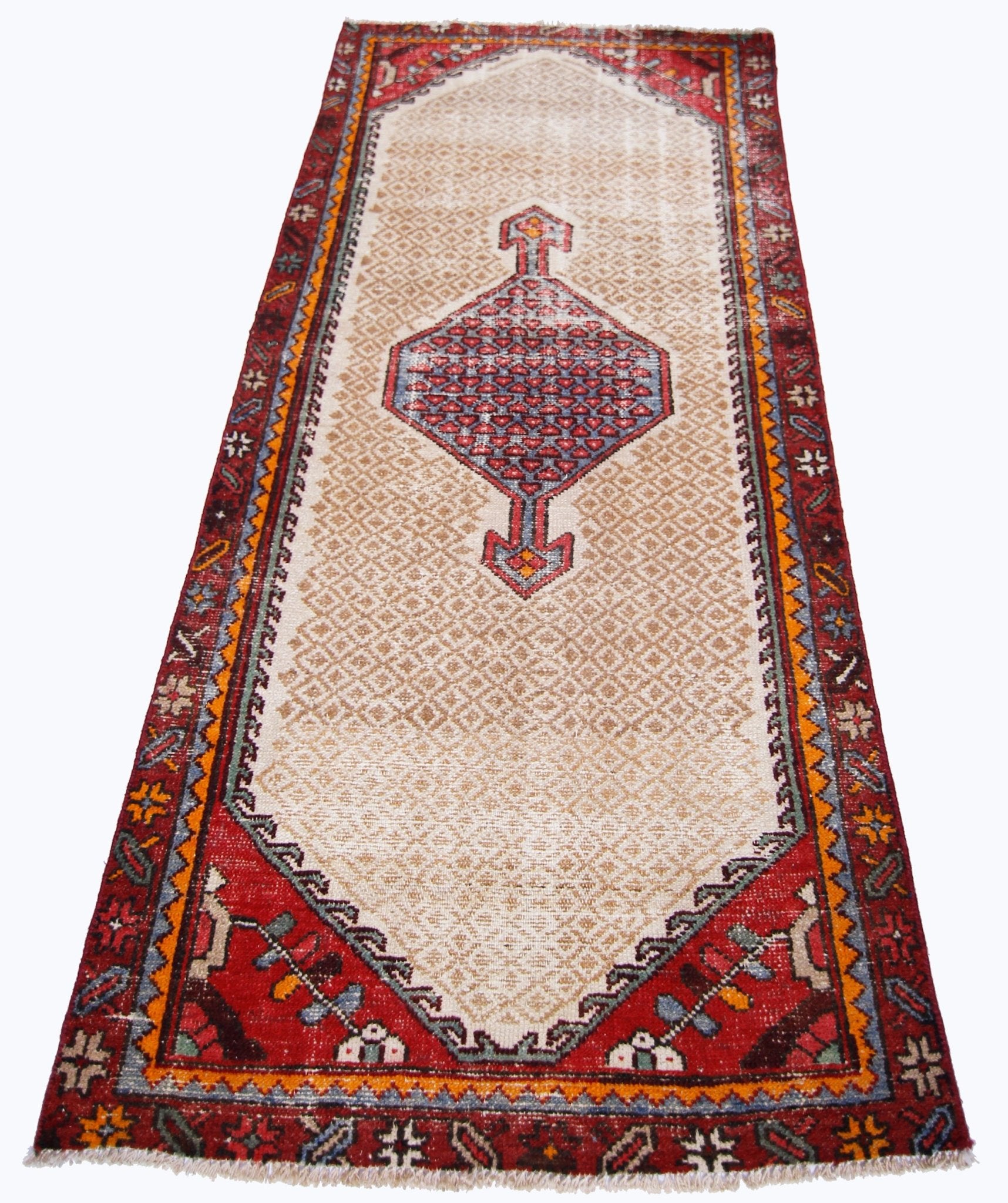 Handmade Vintage Persian Rug | 176 x 86 cm | 5'9"x 2'10" - Najaf Rugs & Textile