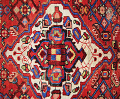 Handmade Vintage Persian Hossainabad Rug | 193 x 122 cm | 6'4" x 4' - Najaf Rugs & Textile
