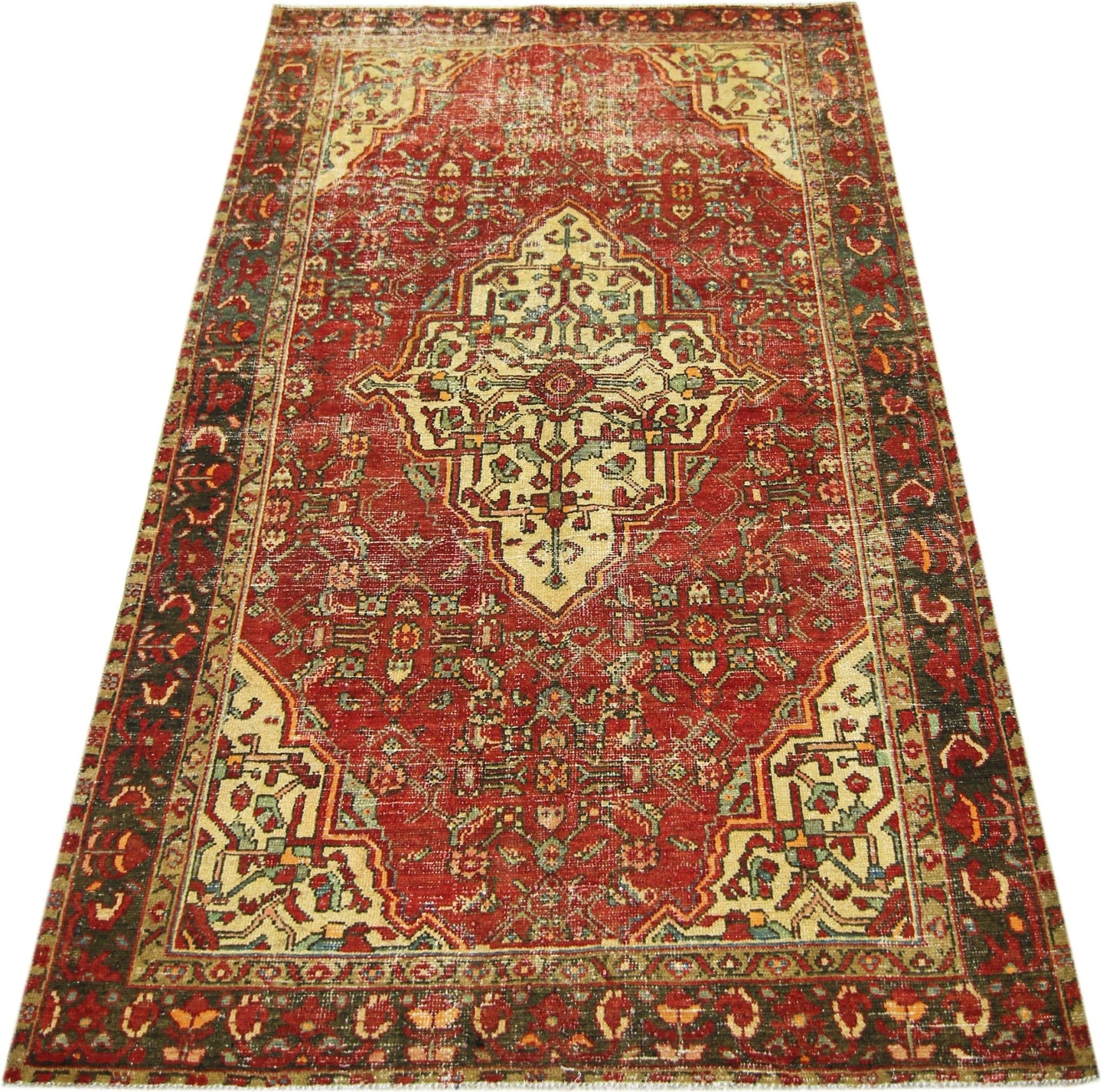 Handmade Vintage Persian Rug | 200 x 133 cm | 6'7" x 4'4" - Najaf Rugs & Textile