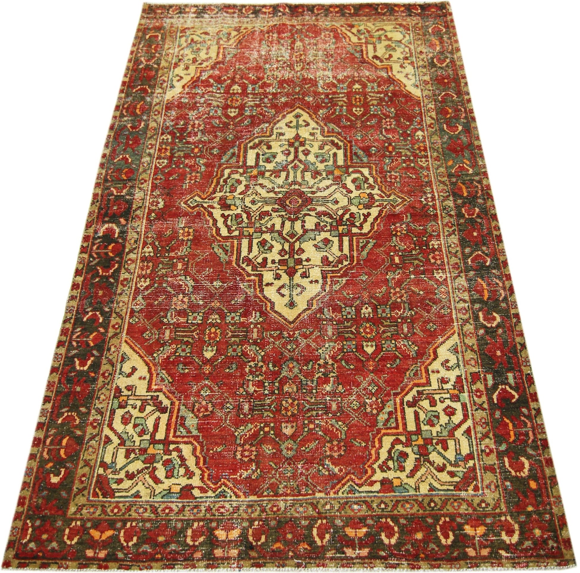 Handmade Vintage Persian Rug | 200 x 133 cm | 6'7" x 4'4" - Najaf Rugs & Textile