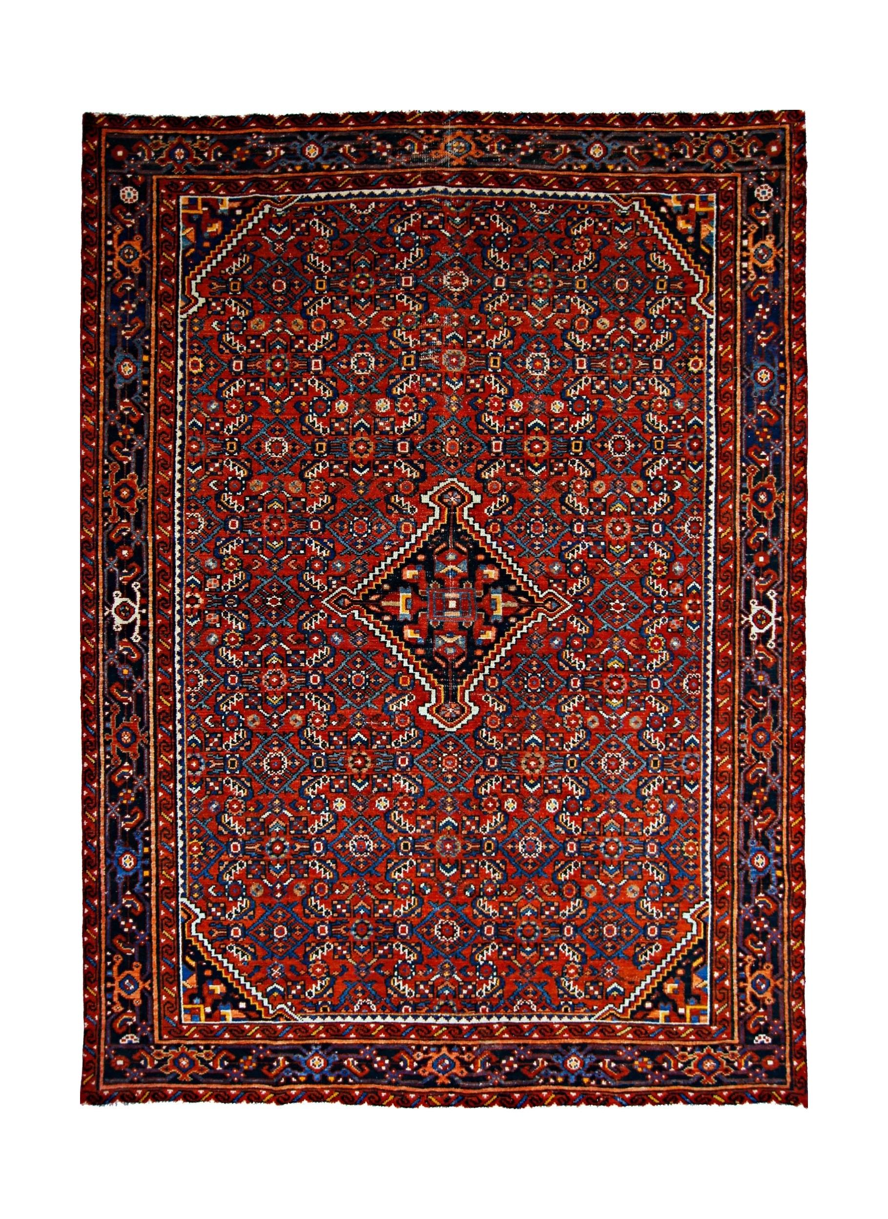 Vintage Persian Hossainabad Rug