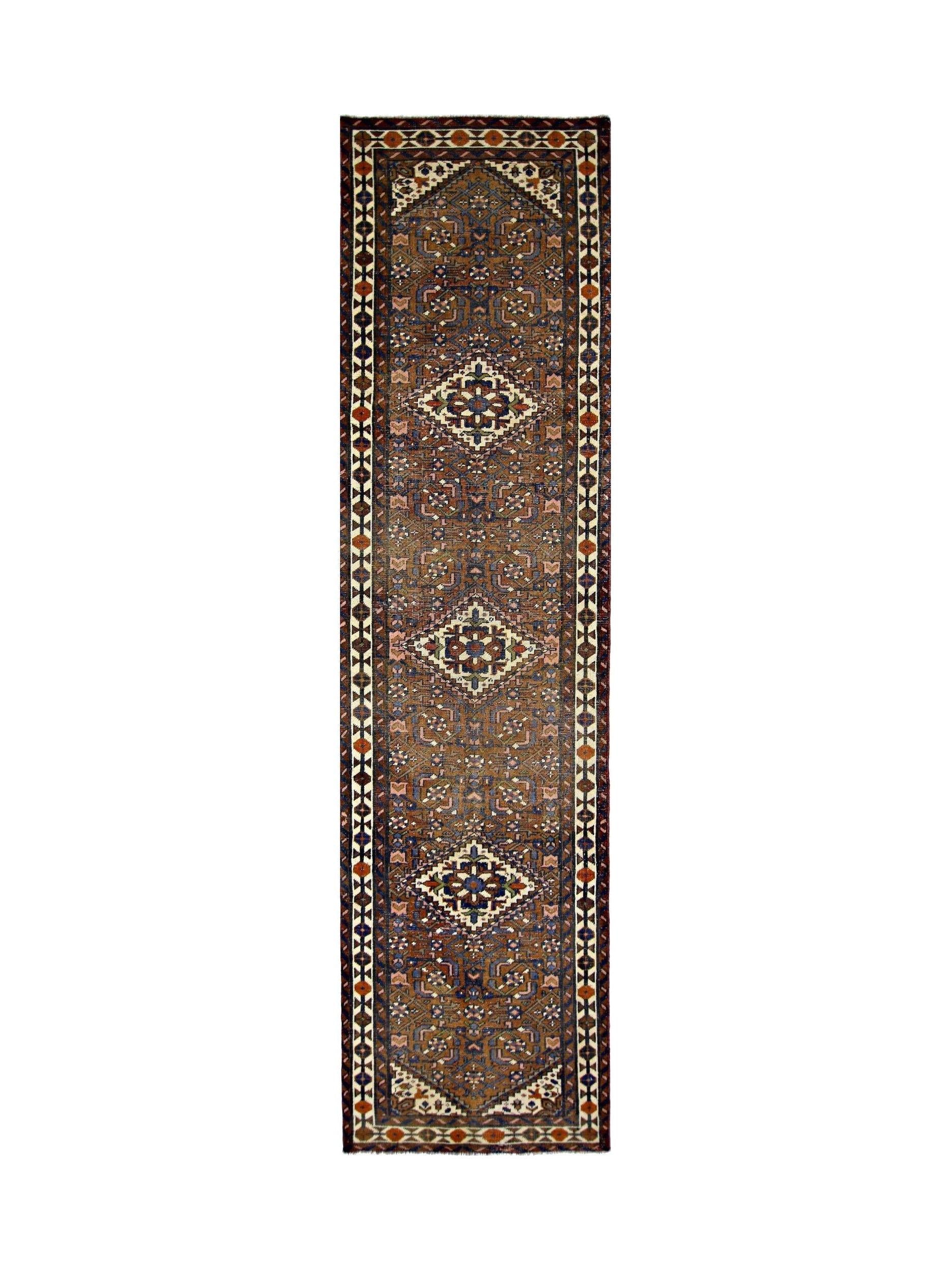 Handmade Vintage Persian Hallway Runner | 293 x 74 cm | 9'7" x 2'5" - Najaf Rugs & Textile