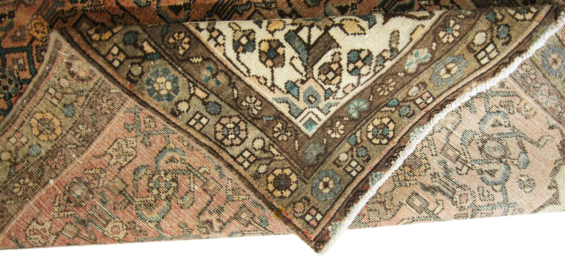 Handmade Vintage Persian Hossainabad Hallway Runner | 300 x 107 cm | 9'10" x 3'6" - Najaf Rugs & Textile