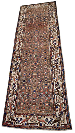 Handmade Vintage Persian Hallway Runner | 313 x 113 cm | 10'3" x 3'8" - Najaf Rugs & Textile