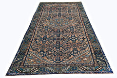 Handmade Vintage Persian Hossainabad Hallway Runner | 330 x 148 cm | 10'10" x 4'10" - Najaf Rugs & Textile