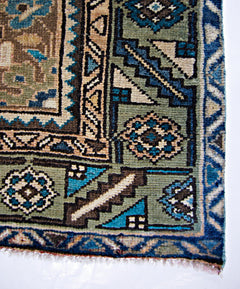 Handmade Vintage Persian Hossainabad Hallway Runner | 330 x 148 cm | 10'10" x 4'10" - Najaf Rugs & Textile