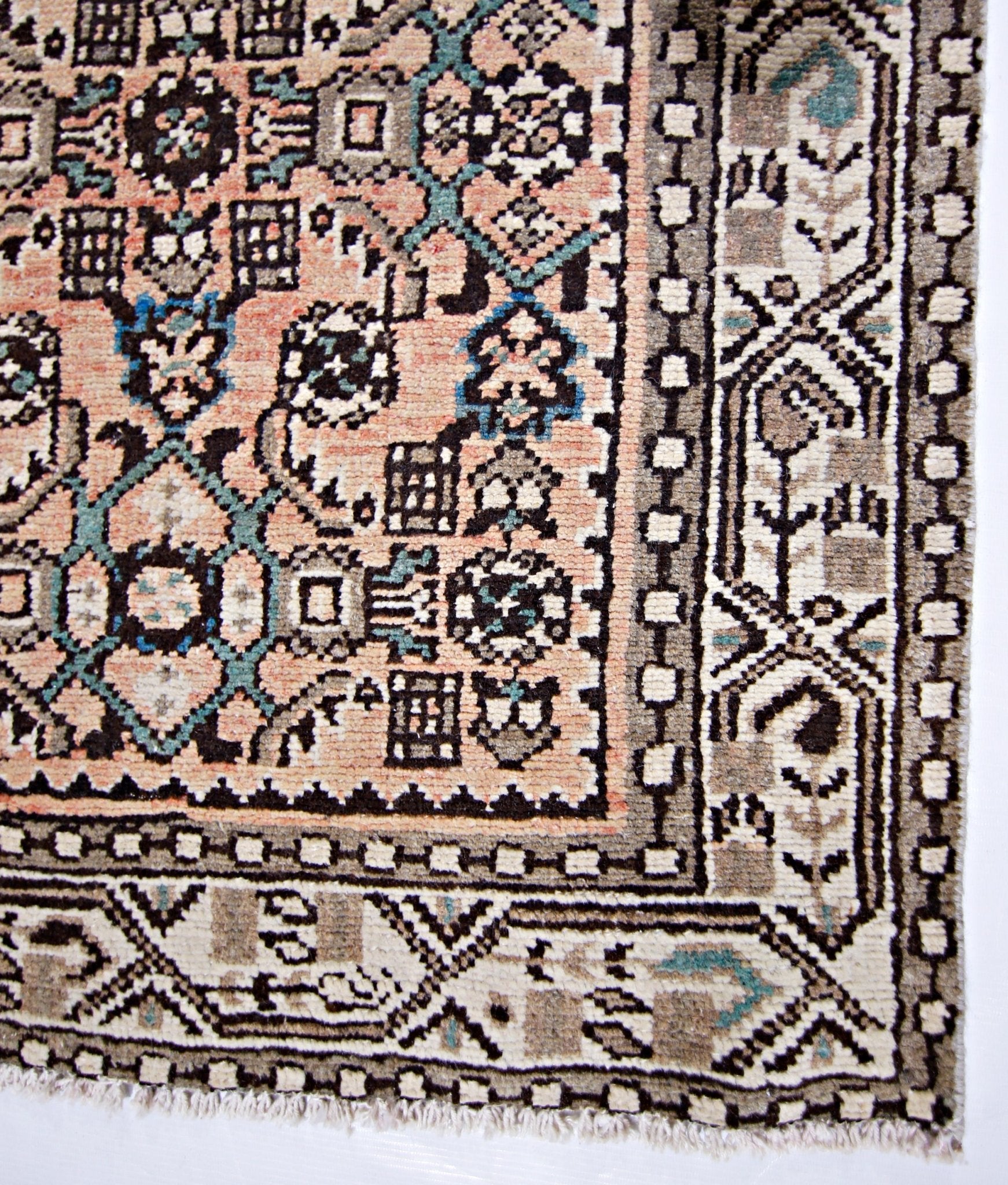 Handmade Vintage Persian Hallway Runner | 402 x 77 cm | 13'2" x 2'6" - Najaf Rugs & Textile
