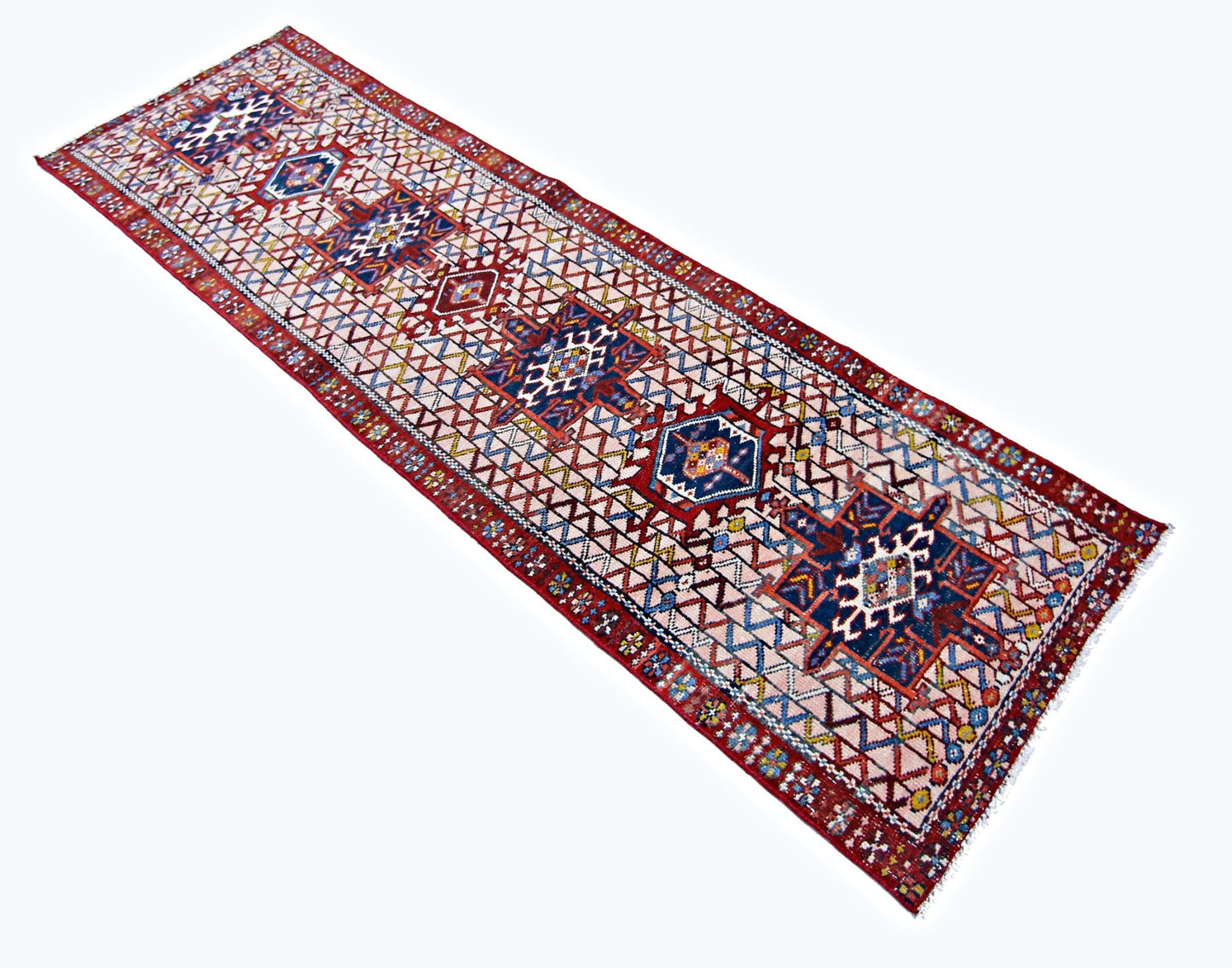 Handmade Vintage Persian Karaja Hallway Runner | 234 x 64 cm | 7'9" x 2'3" - Najaf Rugs & Textile