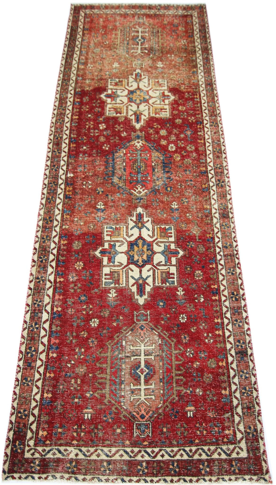 Handmade Vintage Persian Hallway Runner | 269 x 97 cm | 8'10" x 3'2" - Najaf Rugs & Textile