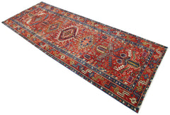 Handmade Vintage Persian Karaja Hallway Runner | 314 x 107 cm | 10'4" x 3'6" - Najaf Rugs & Textile