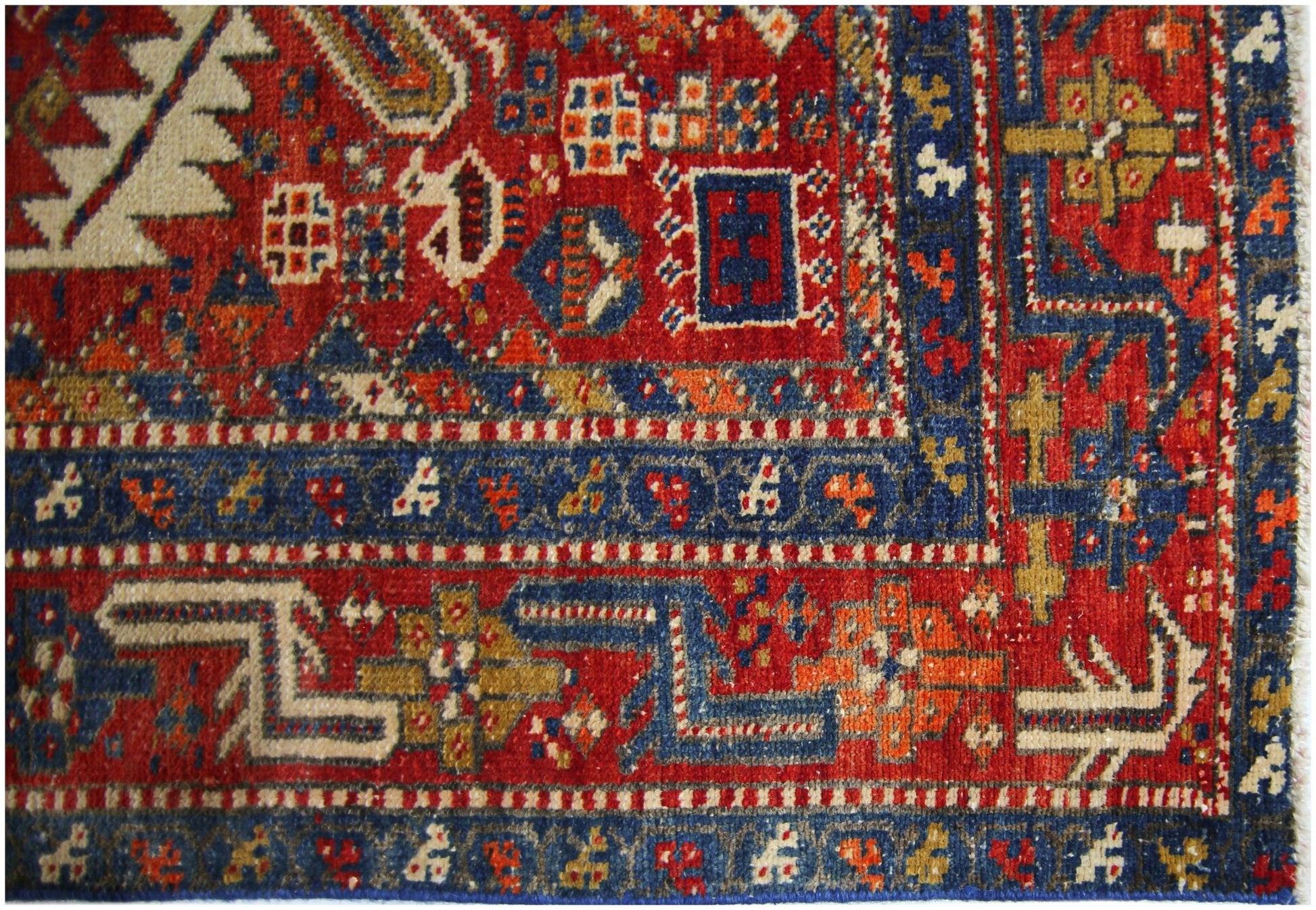 Handmade Vintage Persian Karaja Hallway Runner | 314 x 107 cm | 10'4" x 3'6" - Najaf Rugs & Textile