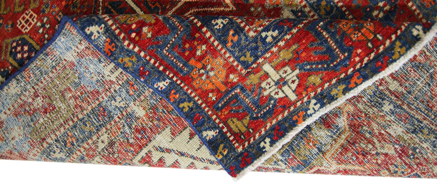 Handmade Vintage Persian Karaja Hallway Runner | 314 x 107 cm | 10'4" x 3'6" - Najaf Rugs & Textile
