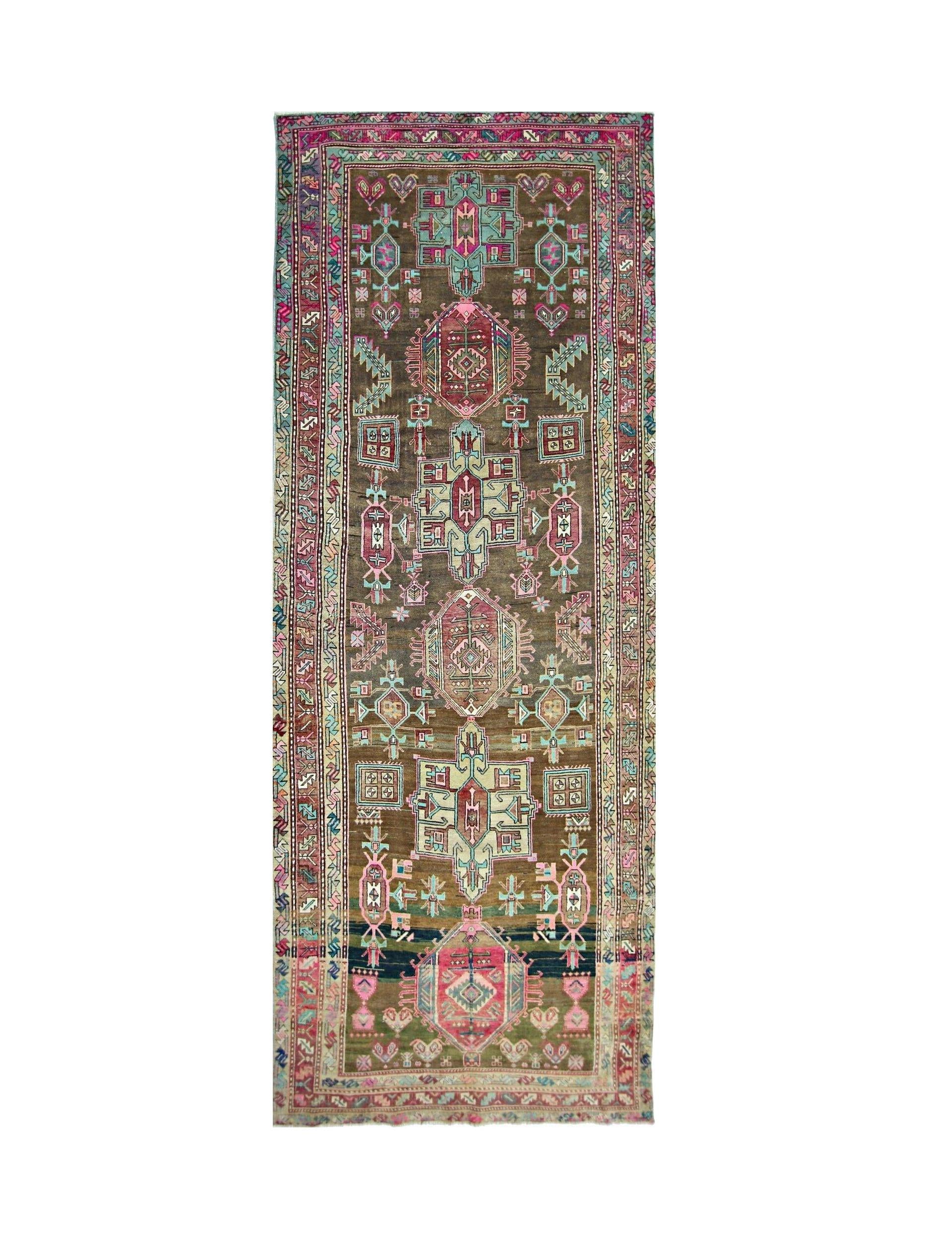 Handmade Vintage Persian Hallway Runner | 346 x 131 cm | 11'4" x 4'3" - Najaf Rugs & Textile