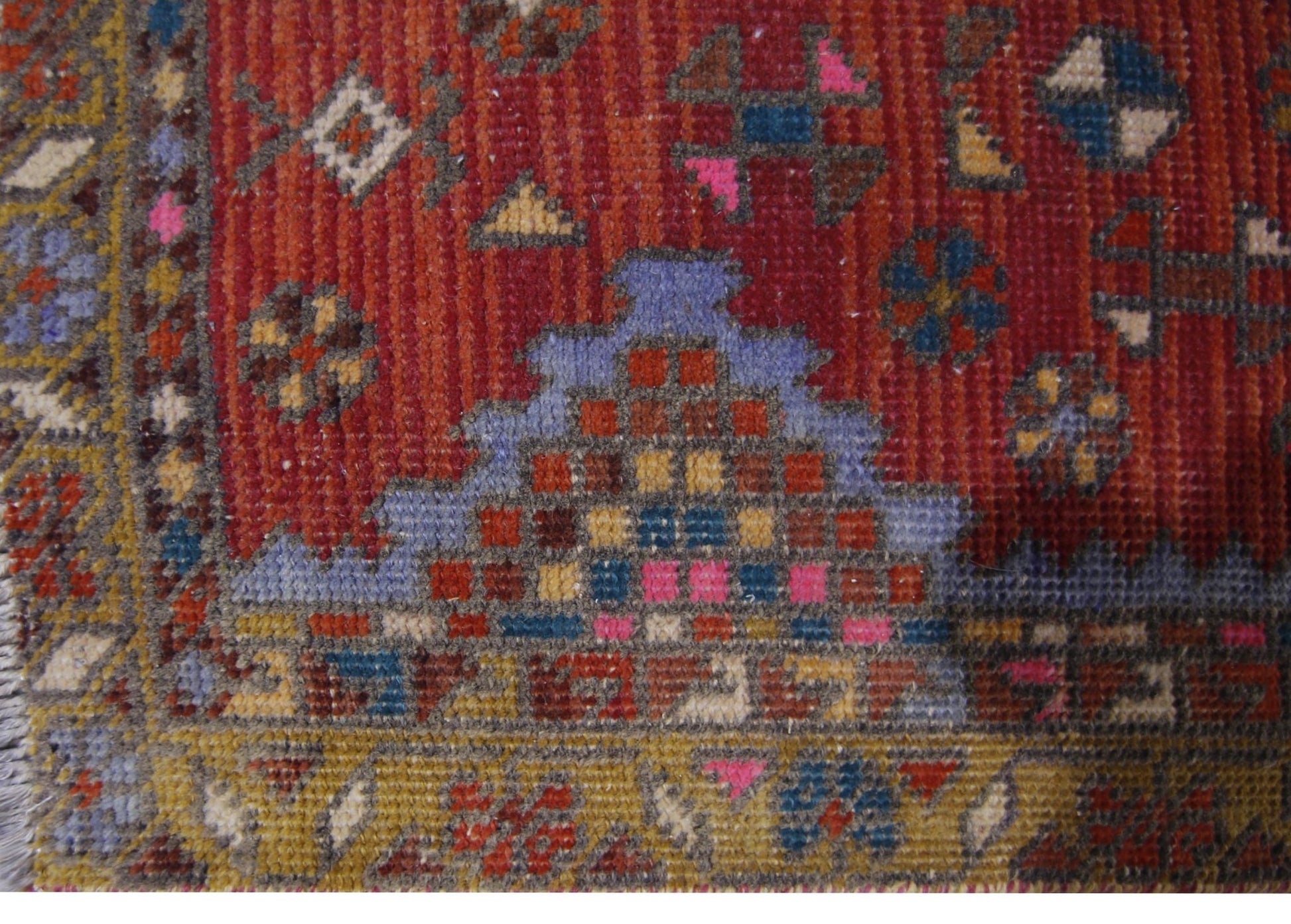 Handmade Vintage Persian Karaja Hallway Runner | 360 x 96 cm | 11'10" x 3'2" - Najaf Rugs & Textile
