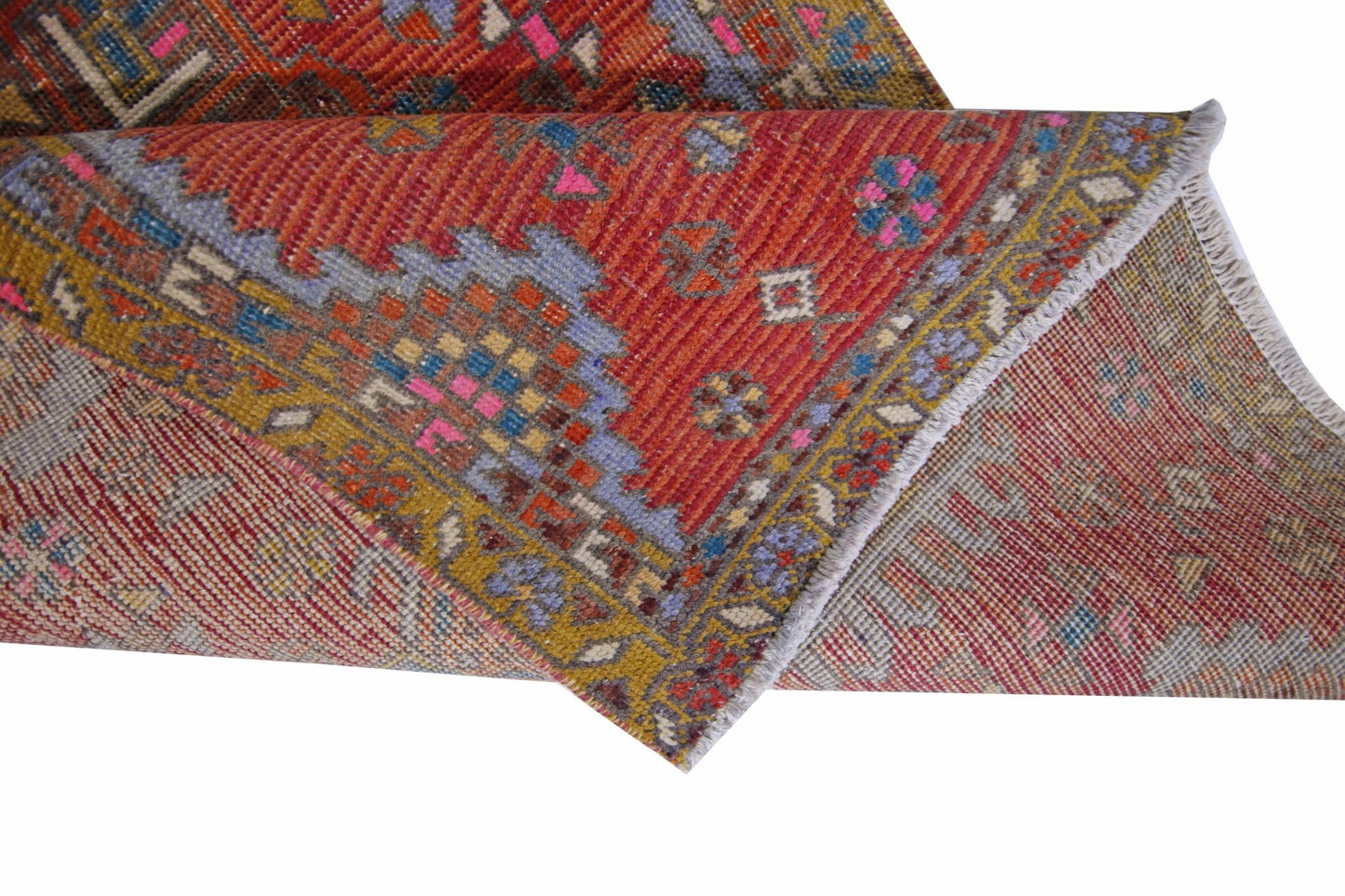 Handmade Vintage Persian Karaja Hallway Runner | 360 x 96 cm | 11'10" x 3'2" - Najaf Rugs & Textile