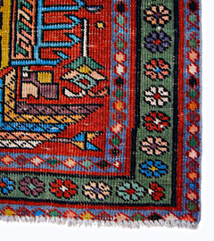 Handmade Vintage Persian Karaja Hallway Runner | 378 x 98 cm | 12'15" x 3'2" - Najaf Rugs & Textile