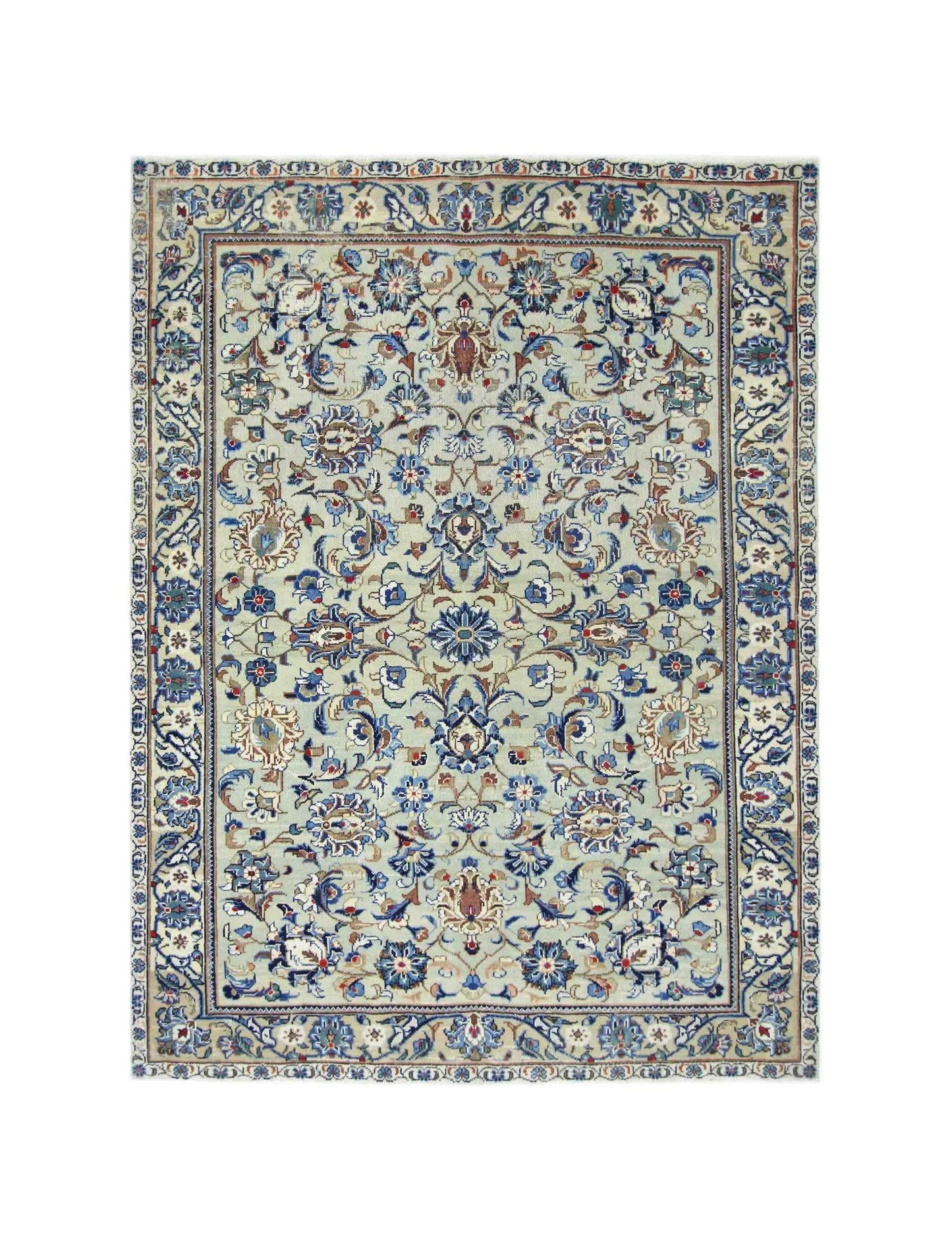 Handmade Vintage Persian Kashan Rug | 148 x 108 cm | 4'10" x 3'6" - Najaf Rugs & Textile