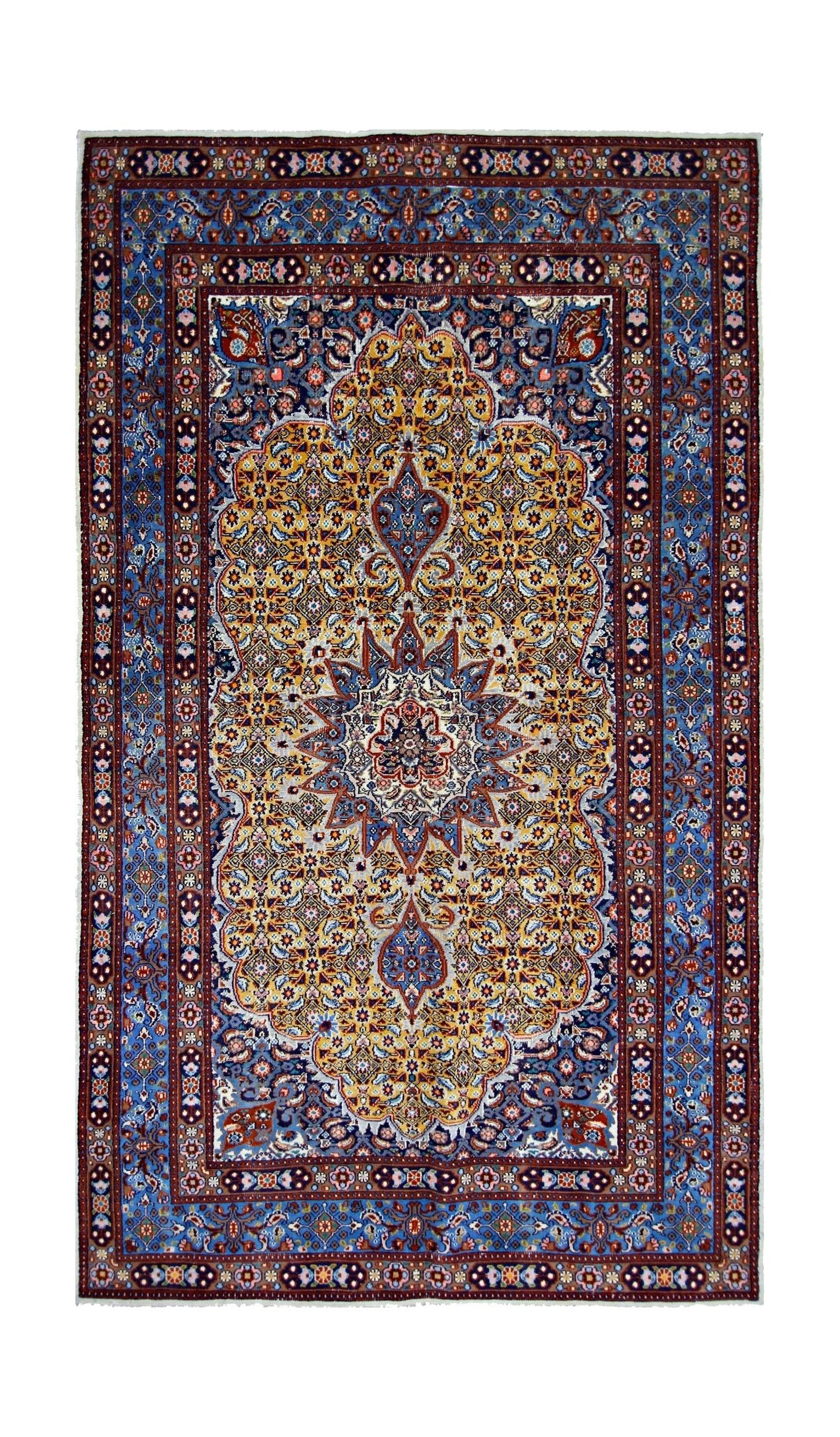 Handmade Vintage Persian Rug | 262 x 142 cm | 8'7" x 4'8" - Najaf Rugs & Textile