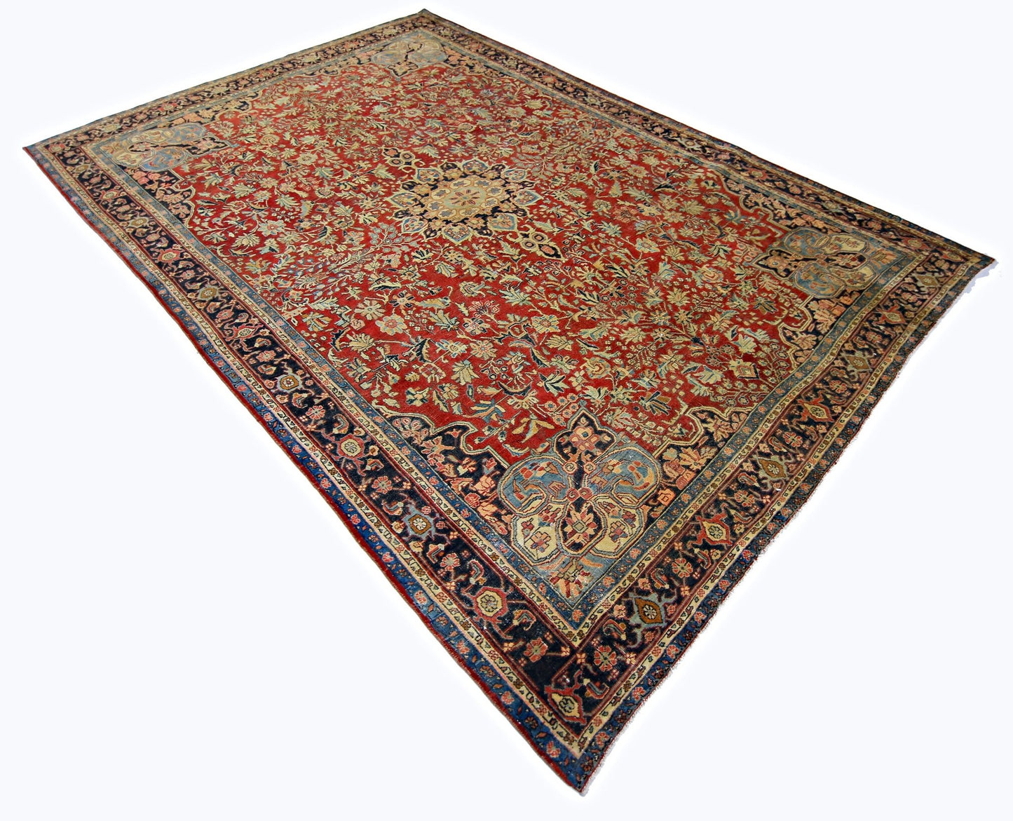 Handmade Vintage Persian Kashan Rug | 319 x 209 cm | 10'6" x 6'10" - Najaf Rugs & Textile