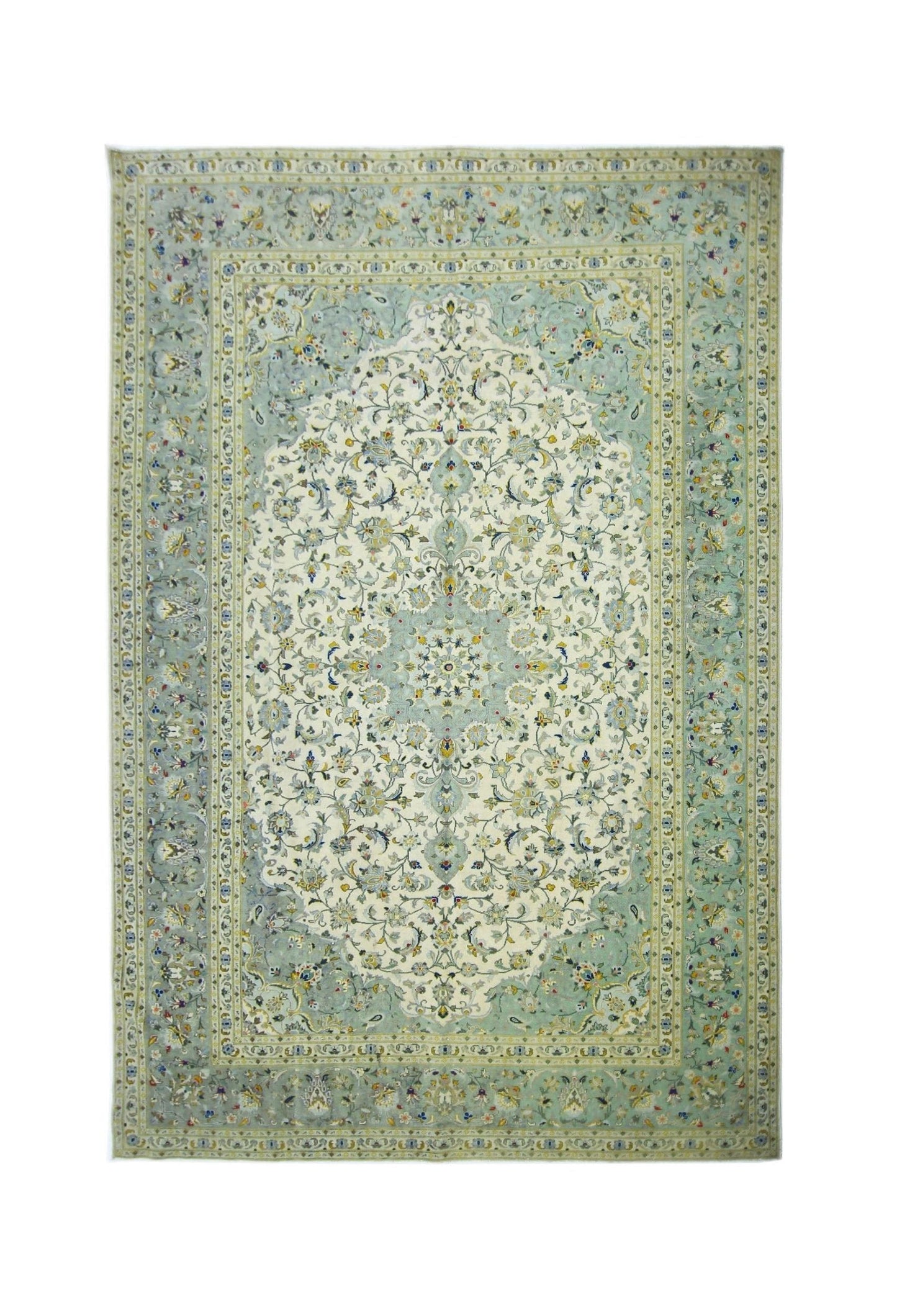 Handmade Vintage Persian Kashan Rug | 329 x 218 cm | 10'10" x 7'2" - Najaf Rugs & Textile