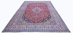 Handmade Vintage Persian Kashan Rug | 333 x 233 cm | 10'11" x 7'8" - Najaf Rugs & Textile