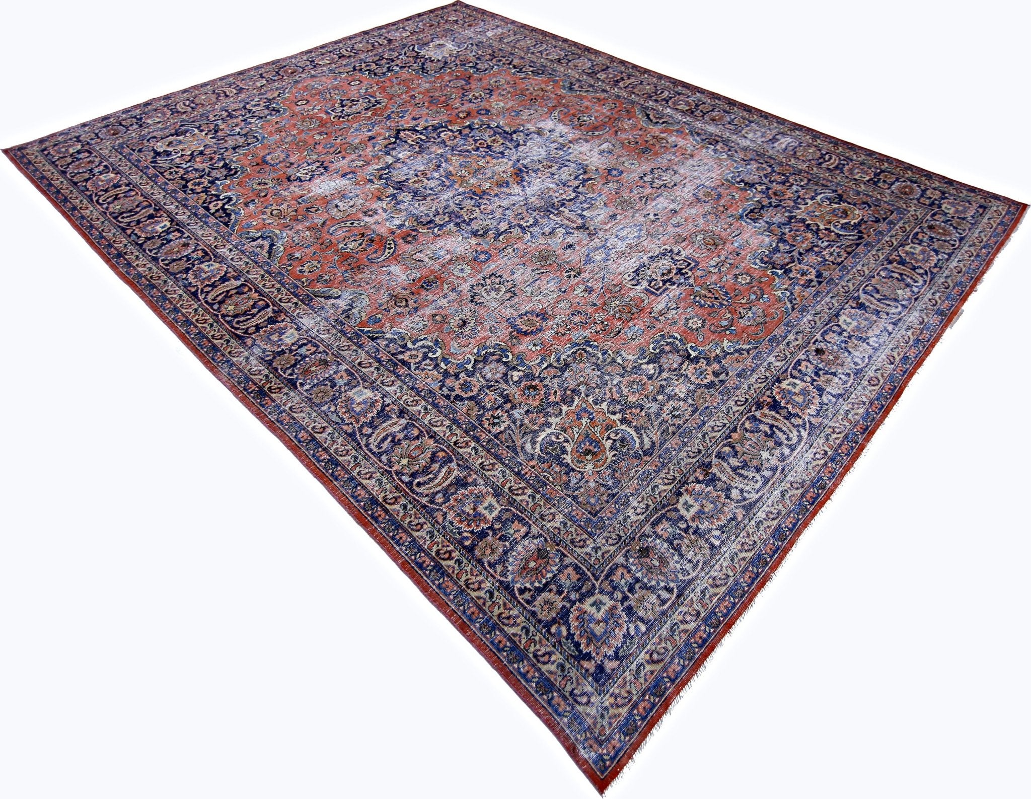 Handmade Vintage Persian Kerman Rug | 344 x 255 cm | 11'4" x 8'4" - Najaf Rugs & Textile