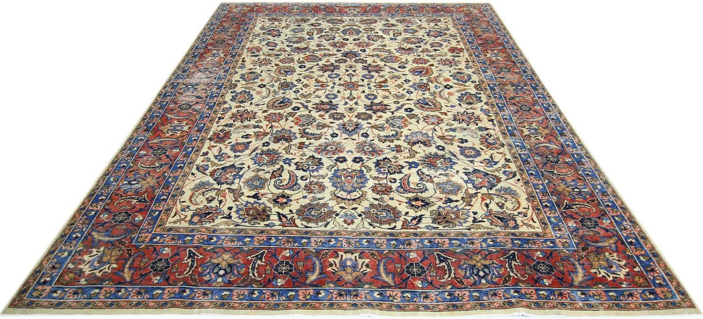 Handmade Vintage Persian Kashan Rug | 346 x 245 cm | 11'4" x 8' - Najaf Rugs & Textile